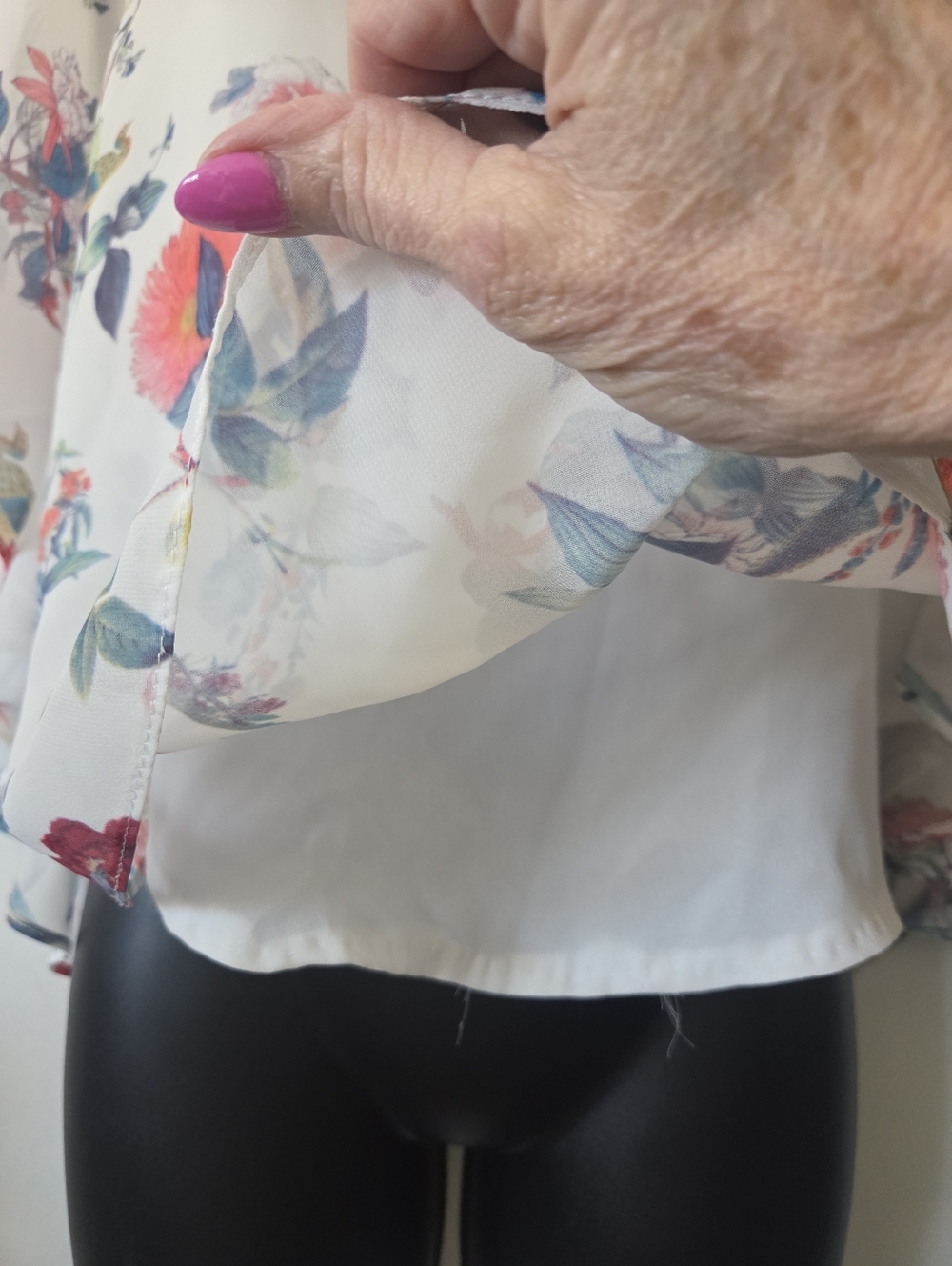 Bali Floral Flutter Sleeve Blouse - Picture 5 of 7